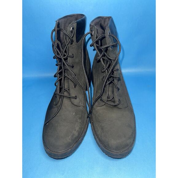 Timberland Women’s Black Nubuck Lace-Up Ankle Boots A1JXI Size 8 Block Heel - Picture 2 of 6